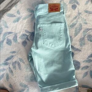 Levi's Mint Aqua Denim Shorts